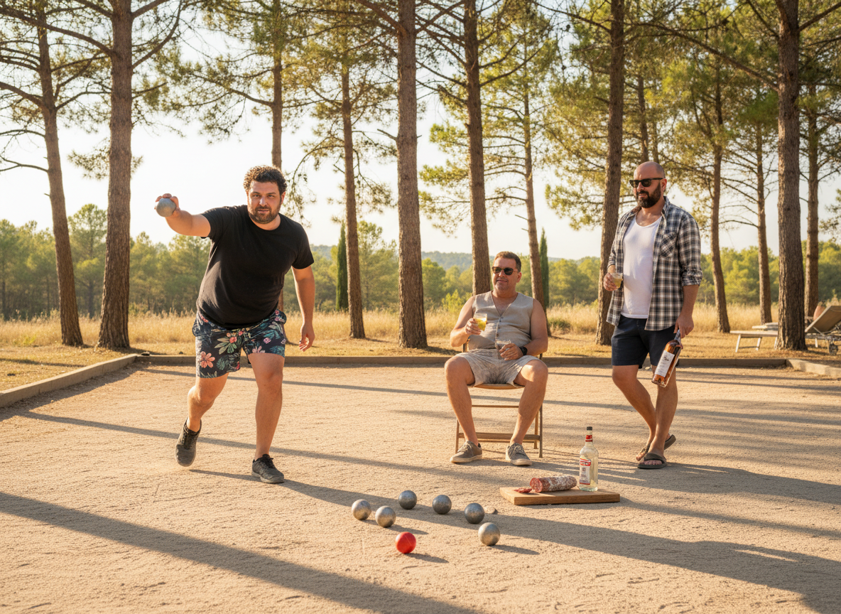 Les Grolars sur le terrain de pétanque
