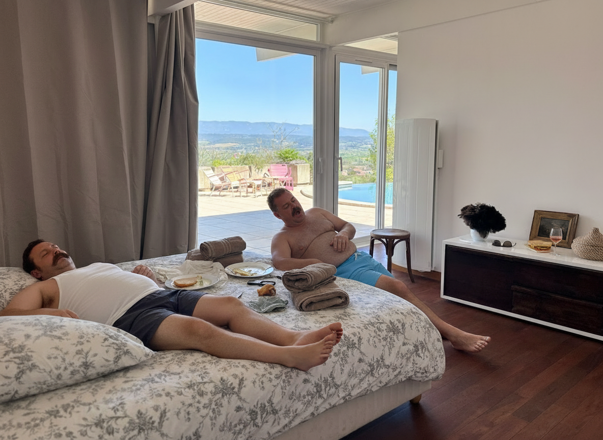 Les Grolars en sieste post-déjeuner